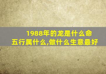 1988年的龙是什么命 五行属什么,做什么生意最好